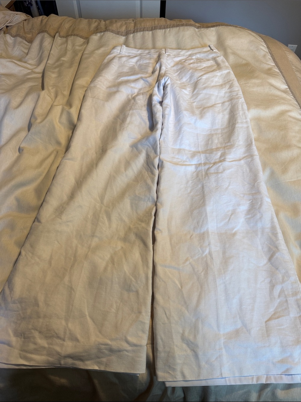 J. Crew White Wide-Leg Linen-Blend Trousers - Picture 6 of 9